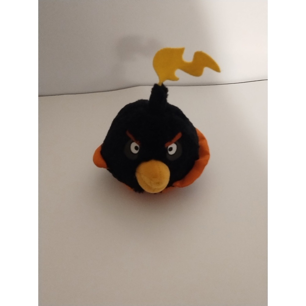 Angry Birds Plush Black Bomb Bird Toy Stuffed Animal 6"